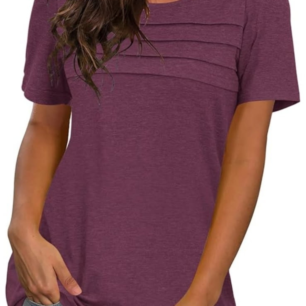 Women's Purple Pleated Top